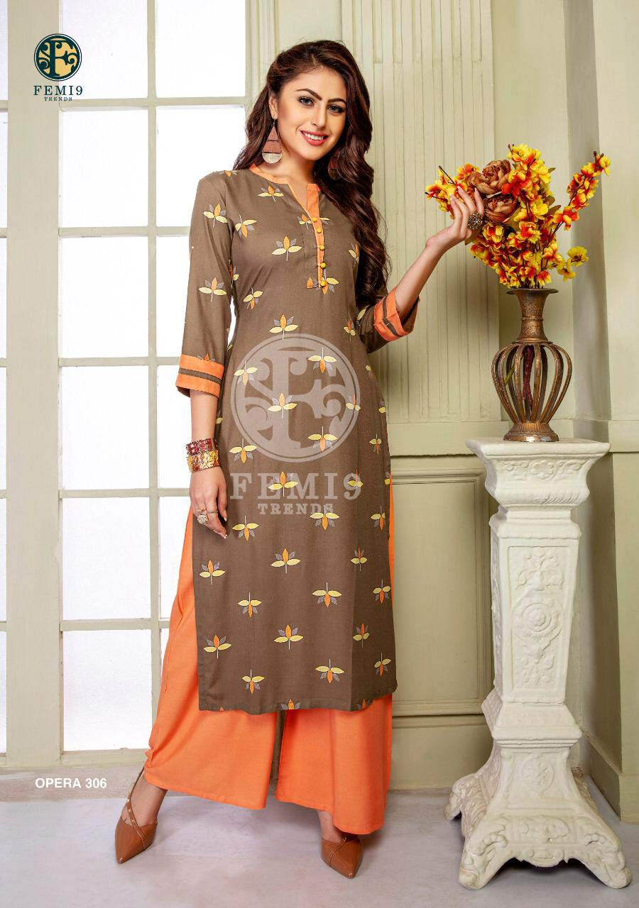 Opera Vol-3 Femi9Trends Rayon Interlock Palazzo Kurti Opera Vol-3 Femi9Trends Rayon Interlock Palazzo Kurti